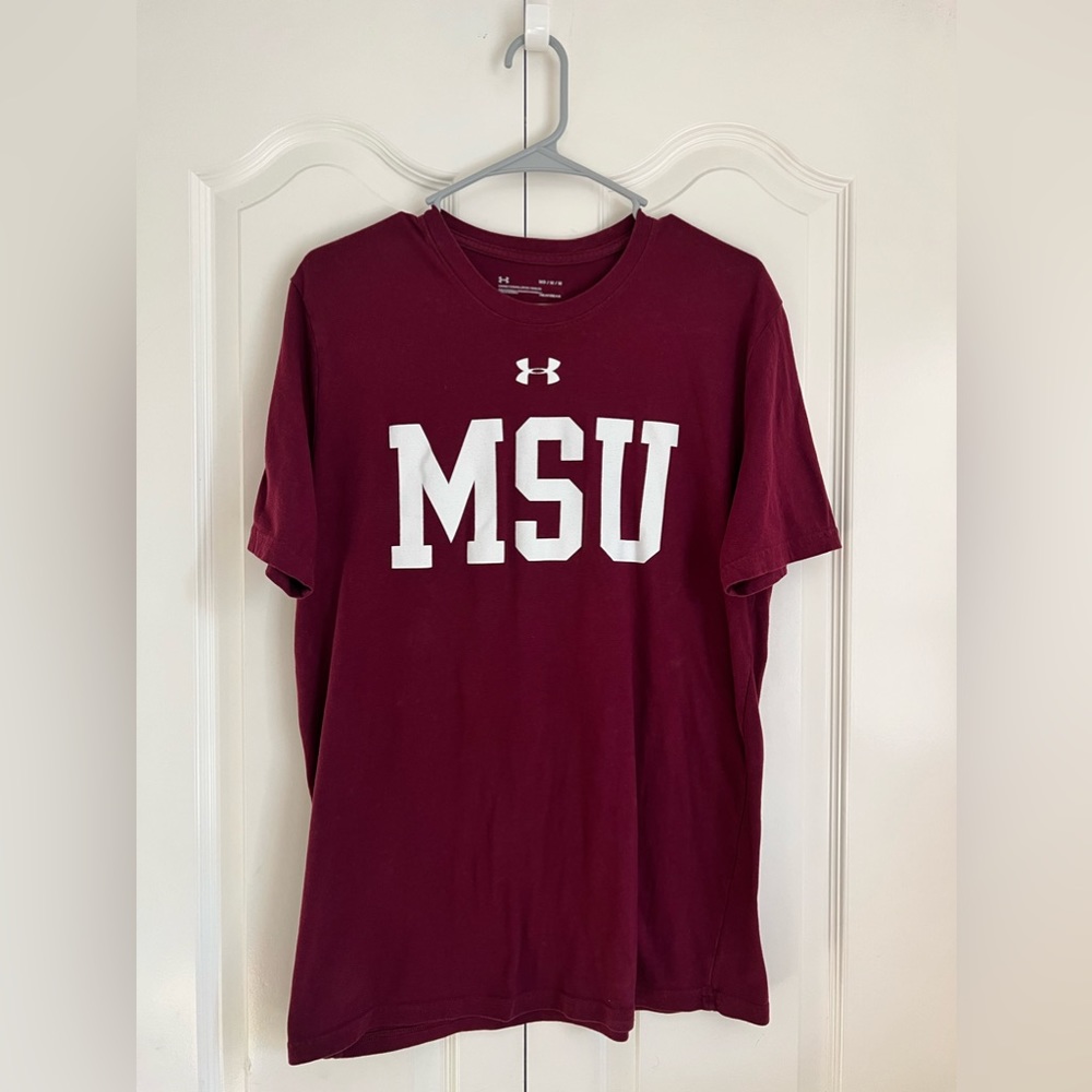 UNDER ARMOUR Missouri State University Tee. Short Sleeve. Maroon and white MED